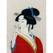 FUROSHIKI CHIRIMEN ESTAMPE GEISHA