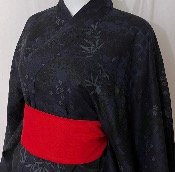 KIMONO JAPONAIS YUKATA NOIR BAMBOU