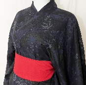 KIMONO JAPONAIS YUKATA NOIR BAMBOU